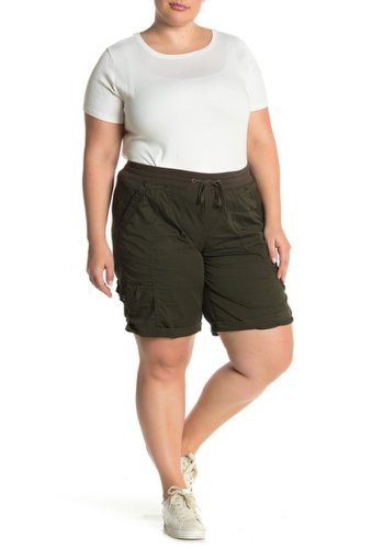 Imbracaminte femei supplies by union bay betsey comfort waist stretch twill shorts plus size forest