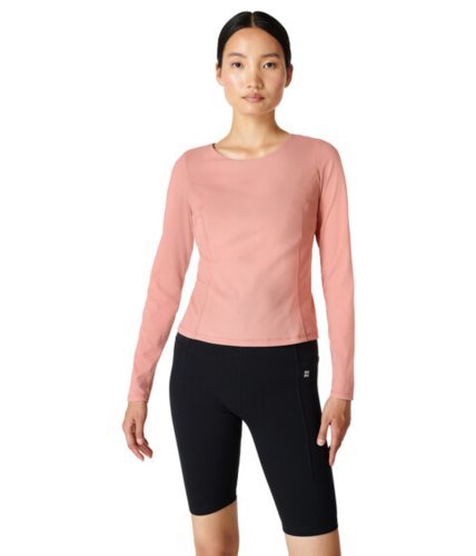 Imbracaminte femei sweaty betty super soft rib yoga long sleeve top dark bloom pink