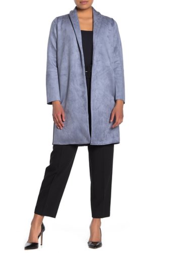 Imbracaminte femei t tahari faux suede shawl collar jacket petite slate blue