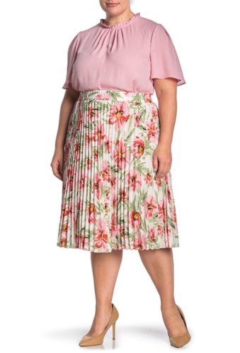 Imbracaminte femei t tahari pleated pull-on skirt plus size vintage fl