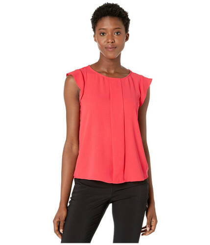 Imbracaminte femei Tahari By Asl cap sleeve pleated front top new coral