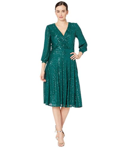 Imbracaminte femei tahari by asl long sleeve fully sequin dress emerald sequin