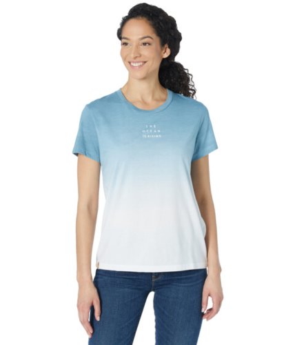 Imbracaminte femei tentree dip-dye t-shirt tourmaline blue dip-dye