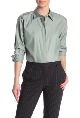 Imbracaminte femei theory classic button front shirt aspen green