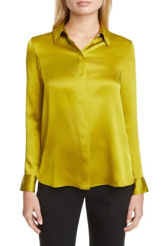 Imbracaminte femei theory classic straight silk blouse citron