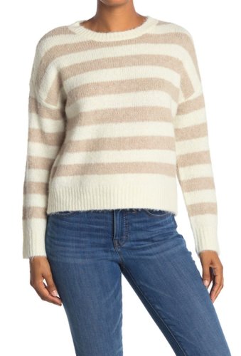 Imbracaminte femei thread and supply stripe print pullover sweater ivory beige
