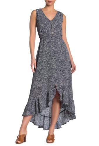 Imbracaminte femei threads and states sleeveless button front highlow maxi dress navy
