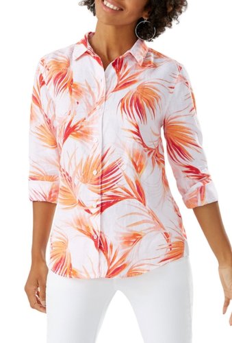 Imbracaminte femei tommy bahama fireworks palm print linen shirt white