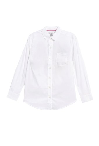 Imbracaminte femei tommy bahama flamingo long sleeve button-down shirt white