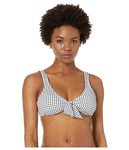 Imbracaminte femei tommy bahama gingham over the shoulder tie front bra blackwhite