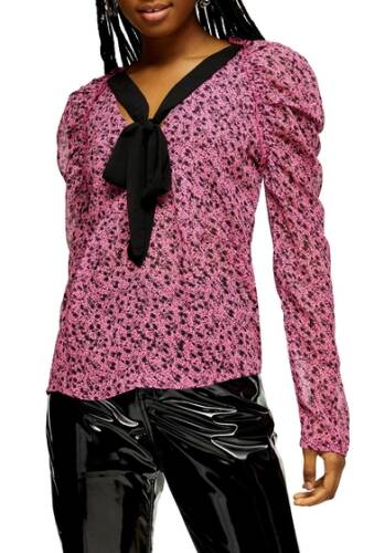 Imbracaminte femei topshop bow prairie blouse pink multi