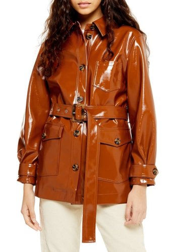 Imbracaminte femei topshop casey belted jacket brown