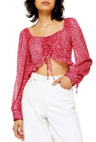 Imbracaminte femei topshop leopard prairie blouse pink