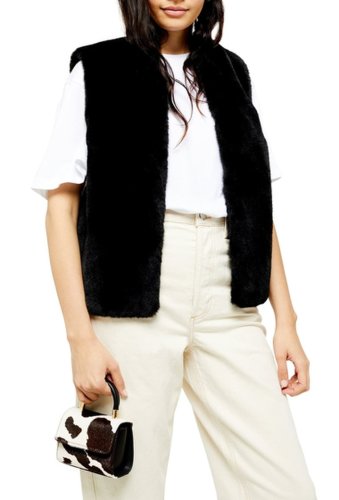 Imbracaminte femei topshop luxe faux fur vest black