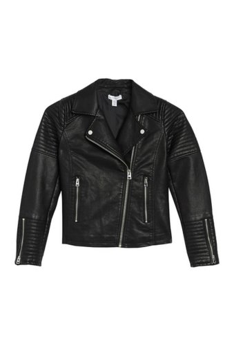 Imbracaminte femei topshop rosa faux leather biker jacket black