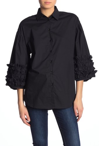 Imbracaminte femei tov ruffle sleeve blouse black
