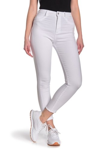 Imbracaminte femei tractr high waist ankle cropped skinny jeans white