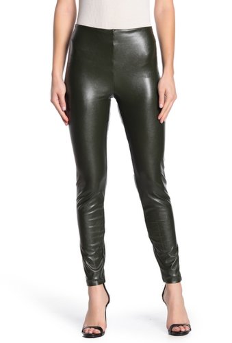 Imbracaminte femei tractr ultra high rise faux leather leggings green