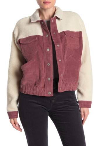 Imbracaminte femei unionbay mckay faux shearling yoke corduroy jacket ashberry