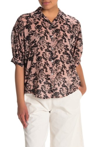 Imbracaminte femei velvet by graham spencer print cotton shirt vintage rose