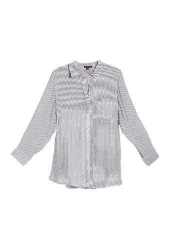 Imbracaminte femei velvet heart elisa striped roll sleeve shirt plus size indigo white stripe