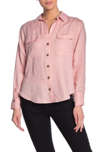 Imbracaminte femei velvet heart sandy long sleeve button down shirt dsrt pink