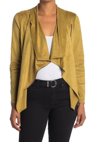 Imbracaminte femei vigoss faux suede drape collar jacket golden