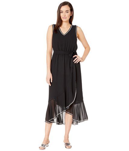 Imbracaminte femei vince camuto belted embroidered chiffon dress rich black