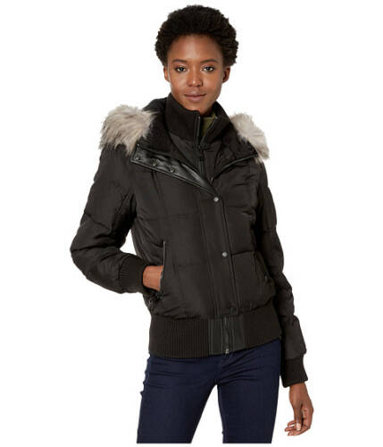 Imbracaminte femei vince camuto bomber with faux fur hood v29790 black