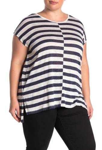 Imbracaminte femei vince camuto cap sleeve striped knit top plus size indigonighth