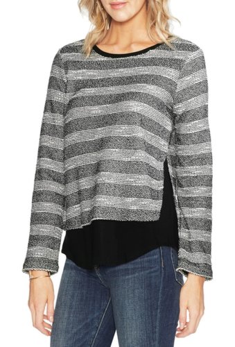 Imbracaminte femei vince camuto heavy gauze knit sweater rich black
