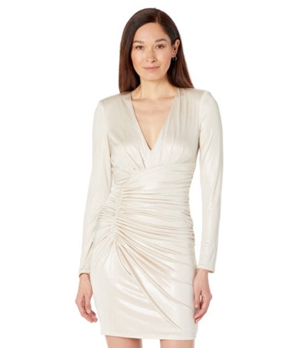 Imbracaminte femei vince camuto long sleeve cocktail dress with ruched wrap skirt champagne