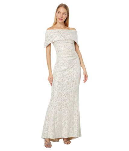 Imbracaminte femei vince camuto off the shoulder bonded lace gown ivory