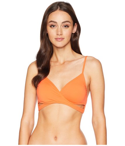 Imbracaminte femei vince camuto shore shades wrap bikini top w removable soft cups tangerine