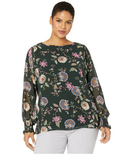 Imbracaminte femei vince camuto specialty size plus size batwing floral chiffon overlay blouse dark willow