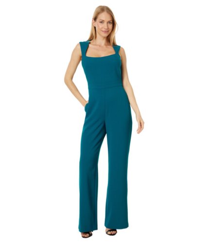 Imbracaminte femei vince camuto square neck open back jumpsuit in stretch crepe peacock