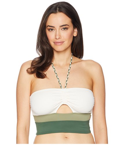 Imbracaminte femei vince camuto sun block bandeau crop top w braided ties and removable soft cups palm