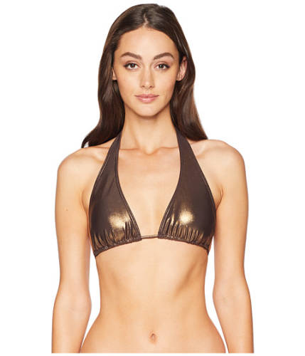 Imbracaminte femei vince camuto sunshine metallic halter bikini top bronze