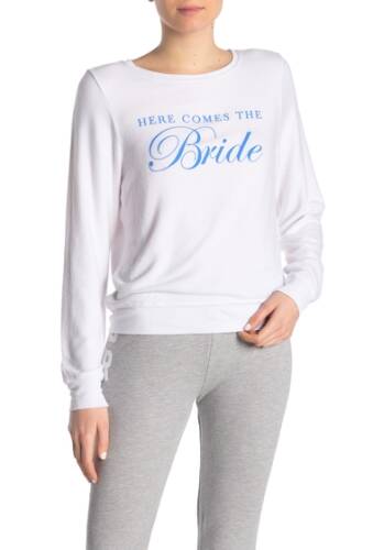 Imbracaminte femei wildfox here comes the bride sweater clean whit