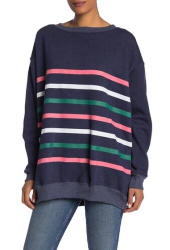 Imbracaminte femei wildfox roadtrip multi-stripe sweatshirt oxford
