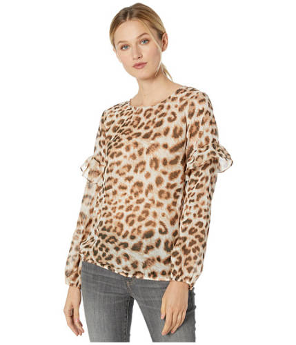 Imbracaminte femei wrangler ruffle sleeve bloused top leopard