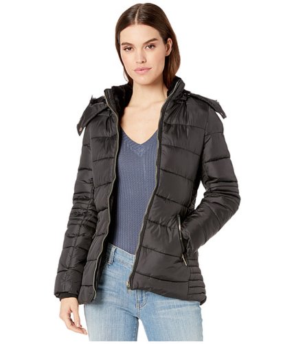 Imbracaminte femei ymi snobbish polyfill puffer jacket w faux fur trim hood and pop zippers black