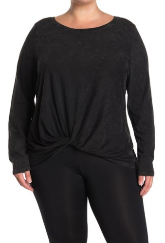 Imbracaminte femei z by zella long sleeve twisted hem t-shirt plus size black