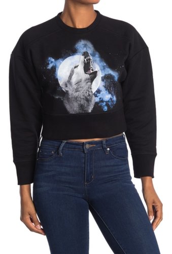 Imbracaminte femei zadig voltaire wolfy show printed crop sweatshirt noir