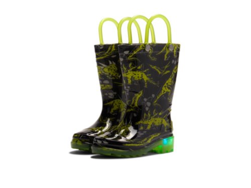 Incaltaminte baieti western chief kids sketch dino lighted waterproof rain boot (toddlerlittle kid) black