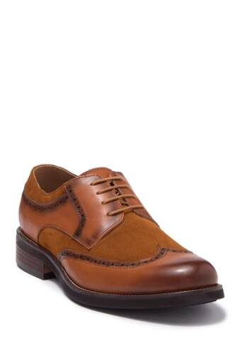 Incaltaminte barbati english laundry ashbourne leather suede wingtip derby whiskey