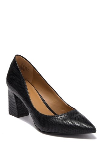 Incaltaminte femei 14th union audry block heel pump - wide width available black snake faux leather