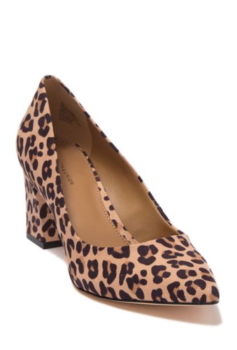 Incaltaminte femei 14th union audry block heel pump - wide width available leopard faux suede