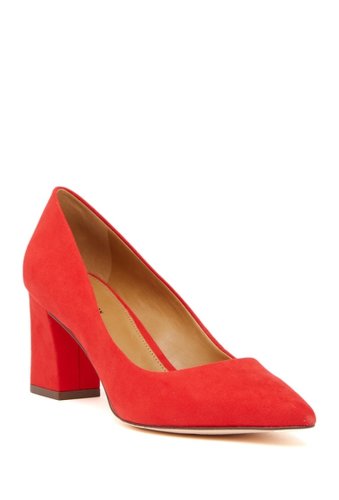 Incaltaminte femei 14th union audry block heel pump - wide width available red faux suede