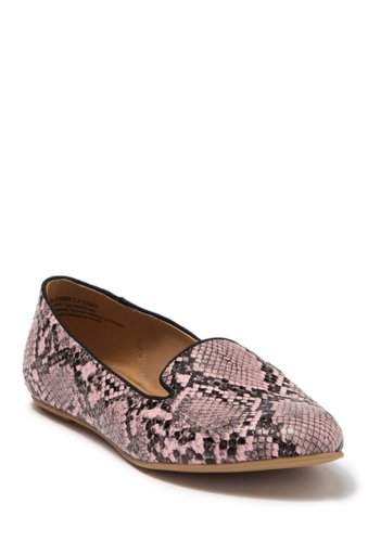 Incaltaminte femei abound kenni snakeskin embossed loafer flat blush snake faux leather